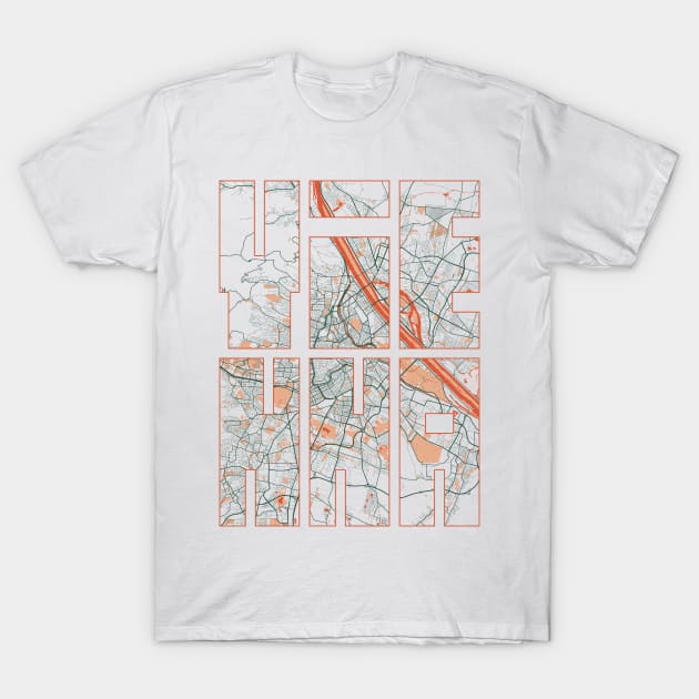 Vienna, Austria City Map Typography - Bohemian T-Shirt by deMAP Studio